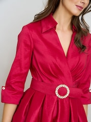Gina Bacconi Red Ismene Fit And Flare Midi Dress - Image 4 of 10