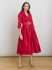Gina Bacconi Red Ismene Fit And Flare Midi Dress - Image 6 of 10