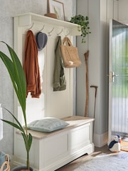 Laura Ashley White Dorset Tall Bench With Coat Rack - Image 1 of 5