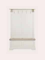 Laura Ashley White Dorset Tall Bench With Coat Rack - Image 2 of 5