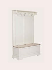 Laura Ashley White Dorset Tall Bench With Coat Rack - Image 3 of 5