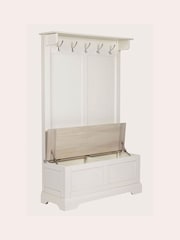 Laura Ashley White Dorset Tall Bench With Coat Rack - Image 4 of 5