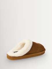 Polo Ralph Lauren Brown Kayleigh Fluffy Slipper Flats - Image 2 of 4