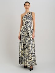 Gina Bacconi Blue Sabina One Shoulder Floral Maxi Dress - Image 5 of 7