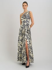 Gina Bacconi Blue Sabina One Shoulder Floral Maxi Dress - Image 6 of 7