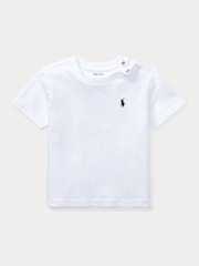 Polo Ralph Lauren White Baby 100%Cotton Jersey Logo T-Shirt - Image 1 of 2