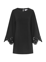Gina Bacconi Black Anisa Lace-Cuff Shift Dress - Image 5 of 5