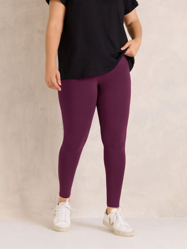 Evans Pink Cotton Leggings - Image 1 of 6 Evans Pink Cotton Leggings - Image 1 of 6