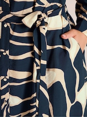 Evans Blue Button Through Shirt Dress - Image 4 of 6