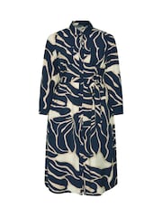 Evans Blue Button Through Shirt Dress - Image 5 of 6