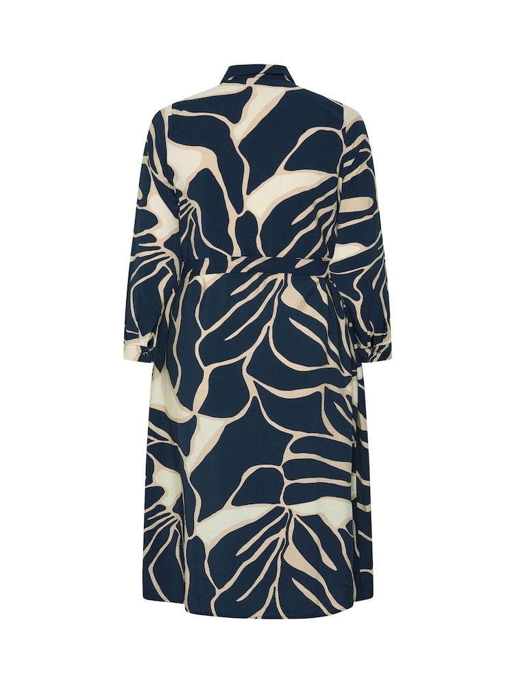 Evans Blue Button Through Shirt Dress - Image 6 of 6 Evans Blue Button Through Shirt Dress - Image 6 of 6