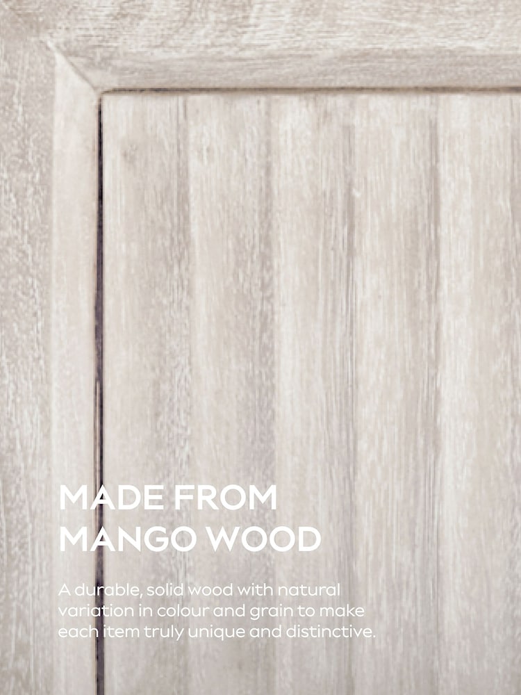 White Bourton Solid Mango 1 Drawer Bedside Table - Image 10 of 10 White Bourton Solid Mango 1 Drawer Bedside Table - Image 10 of 10