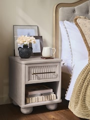 White Bourton Solid Mango 1 Drawer Bedside Table - Image 2 of 10