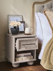 White Bourton Solid Mango 1 Drawer Bedside Table - Image 3 of 10