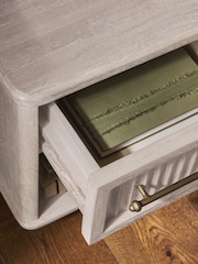 White Bourton Solid Mango 1 Drawer Bedside Table - Image 5 of 10