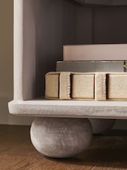 White Bourton Solid Mango 1 Drawer Bedside Table - Image 6 of 10