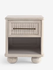 White Bourton Solid Mango 1 Drawer Bedside Table - Image 7 of 10