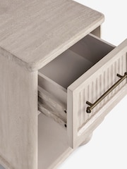 White Bourton Solid Mango 1 Drawer Bedside Table - Image 8 of 10