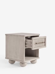 White Bourton Solid Mango 1 Drawer Bedside Table - Image 9 of 10