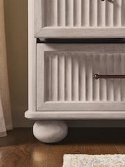 White Bourton Solid Mango 2 Drawer Wide Bedside Table - Image 4 of 10