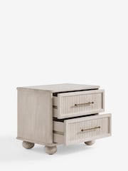 White Bourton Solid Mango 2 Drawer Wide Bedside Table - Image 8 of 10