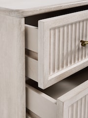 White Bourton Solid Mango 2 Drawer Wide Bedside Table - Image 9 of 10