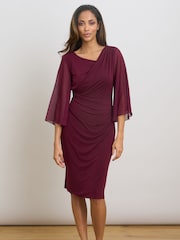 Gina Bacconi Red Jo Draped Jersey Dress - Image 1 of 8