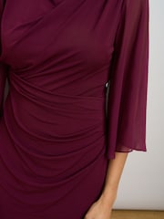 Gina Bacconi Red Jo Draped Jersey Dress - Image 4 of 8