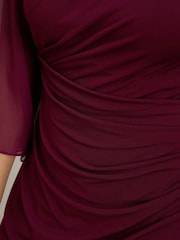 Gina Bacconi Red Jo Draped Jersey Dress - Image 7 of 8