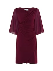 Gina Bacconi Red Jo Draped Jersey Dress - Image 8 of 8