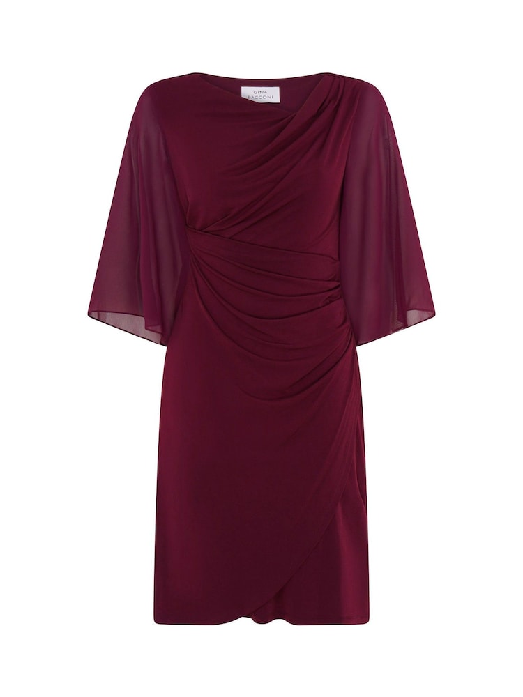Gina Bacconi Red Jo Draped Jersey Dress - Image 8 of 8 Gina Bacconi Red Jo Draped Jersey Dress - Image 8 of 8