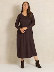 Braun - Evans Ribbed Dress - Bild 1 von 6