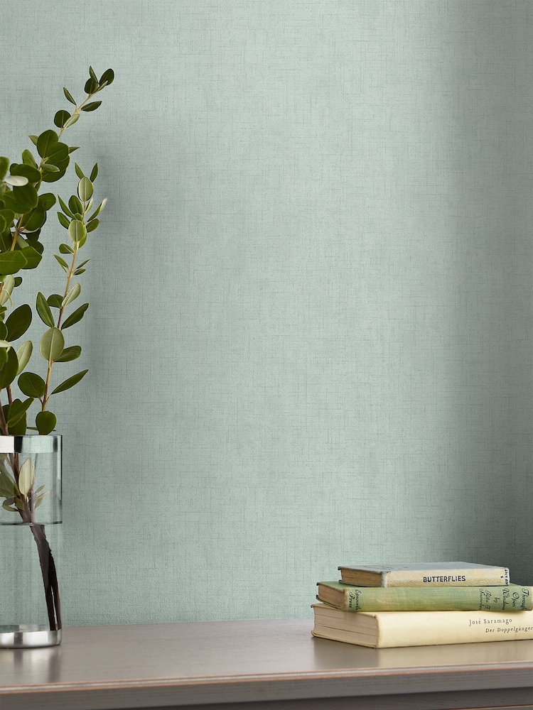 Laura Ashley Duck Egg Blue Plain Textured A4 Wallpaper Sample - Image 1 of 2