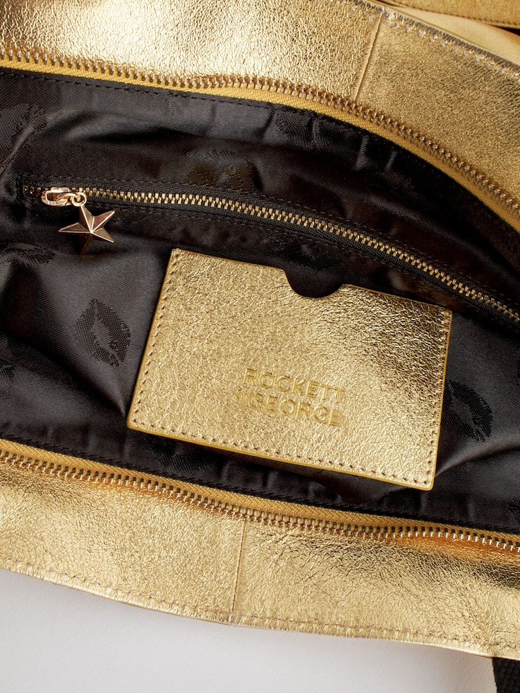 Rockett St George Gold Premium Leather Oversized Shopper Bag - Image 11 of 11