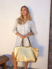 Rockett St George Gold Premium Leather Oversized Shopper Bag - Image 4 of 11
