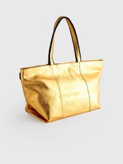 Rockett St George Gold Premium Leather Oversized Shopper Bag - Image 6 of 11
