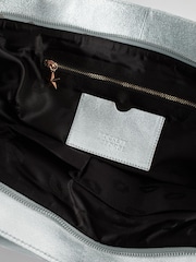 Rockett St George Silver Premium Leather Oversized Shopper Bag - Image 11 of 11