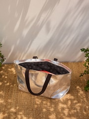 Rockett St George Silver Premium Leather Oversized Shopper Bag - Image 4 of 11