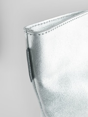 Rockett St George Silver Premium Leather Oversized Shopper Bag - Image 8 of 11