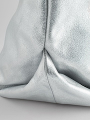 Rockett St George Silver Premium Leather Oversized Shopper Bag - Image 9 of 11