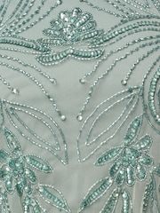 Adrianna Papell Green Petite Bead Blouson Long Dress - Image 3 of 6