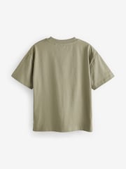 Khaki Green/Black Pocket Detail Relaxed Fit T-Shirt 3 Pack (3-16yrs) - Image 2 of 3