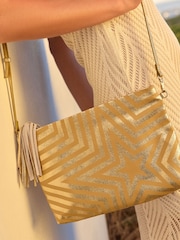 Rockett St George Gold Star Premium Leather Clutch Bag - Image 3 of 4