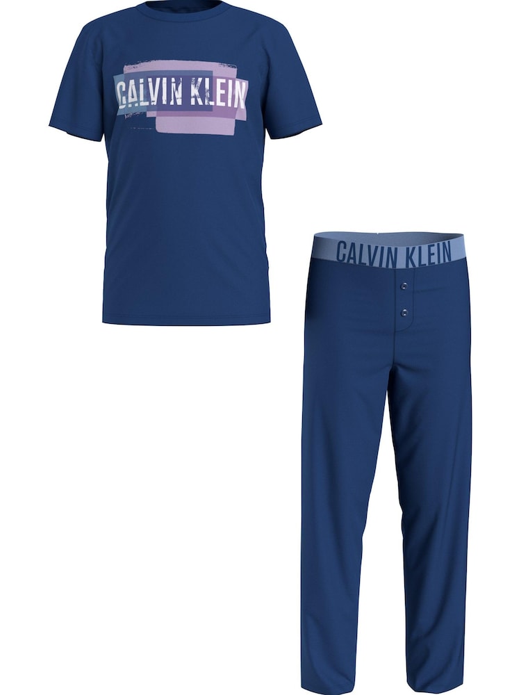 Calvin Klein Kids Blue Intense Power Knit Sleepwear Set - Image 1 of 1