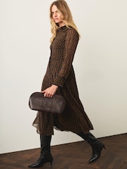 Mint Velvet Blue Graphic Print Midi Shirt Dress - Image 2 of 7