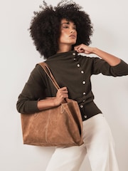Mint Velvet Bomull Blandning Knapp Detalj Stickad Topp - Bild 2 av 7