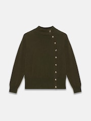 Mint Velvet Bomull Blandning Knapp Detalj Stickad Topp - Bild 6 av 7