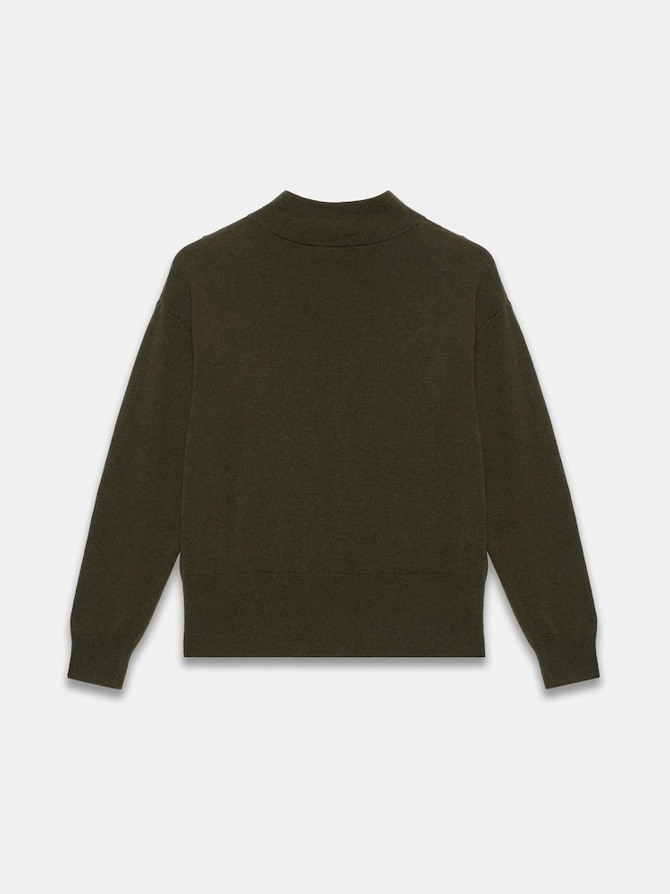 Mint Velvet Bomull Blandning Knapp Detalj Stickad Topp - Bild 7 av 7