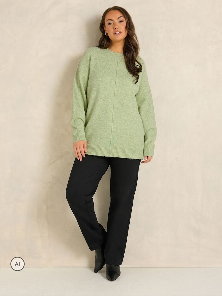 Evans Green Front Seam Jumper - Image 2 of 6 Evans Green Front Seam Jumper - Image 2 of 6