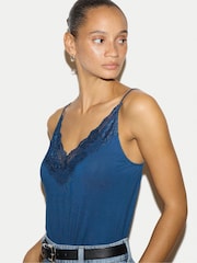 Jigsaw Sea Blue Modal Lace Camisole - Image 2 of 5
